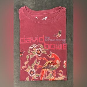 Youth Maroon David Bowie Concert T-Shirt, Size: L (Youth)